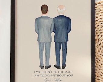Father of the Groom Gift from Son, Wedding Illustration, on the Wedding Day Parents of the Groom Gift, Gift from Bride, Wedding Gift for dad