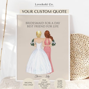Thank You Bridesmaid Gift Printable, Bridesmaid Proposal, Maid of honor Gift, Bridesmaids Favor, Bridal Party Gift, Matron of honor gift