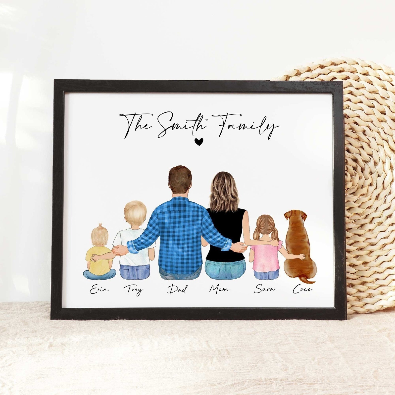 5. LovekokiGifts Custom Family Portrait