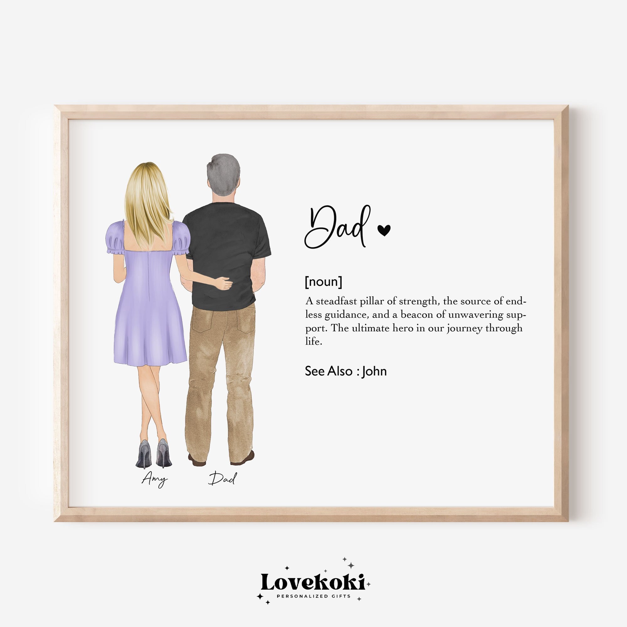 Discover Father's Day Poster, Customized for You, Dad Definition Wall Art, Fathers Day Gift for him