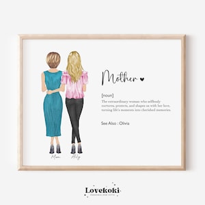 Art mural définition pour maman, cadeau de fête des mères, cadeau personnalisé pour maman de sa fille, cadeau d'anniversaire pour maman, cadeau pour la meilleure maman, impression numérique