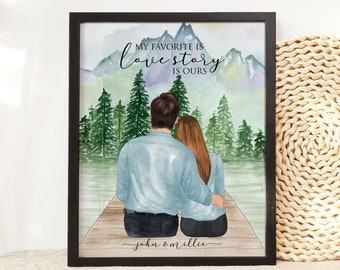 Personalized Couple Print Couple Gifts Christmas Gifts Custom Print  Anniversary Gift Boyfriend Gift Custom Couple Print Girlfriend Gifts 90 