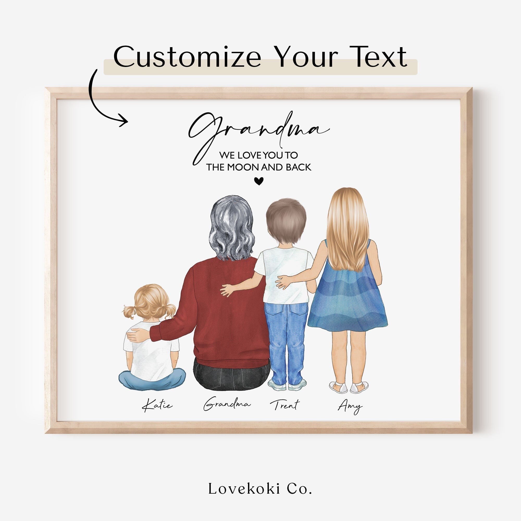 Custom 1st Christmas Family Portrait Gift for Mommy, Mother Daughter K –  Lovekoki Designs