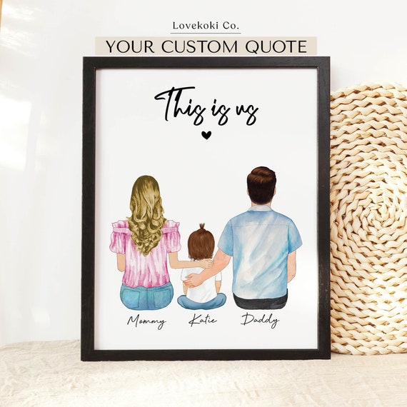 Christmas Family Print, Christmas Gift for Mom, Custom Family Portrait –  Lovekoki Designs