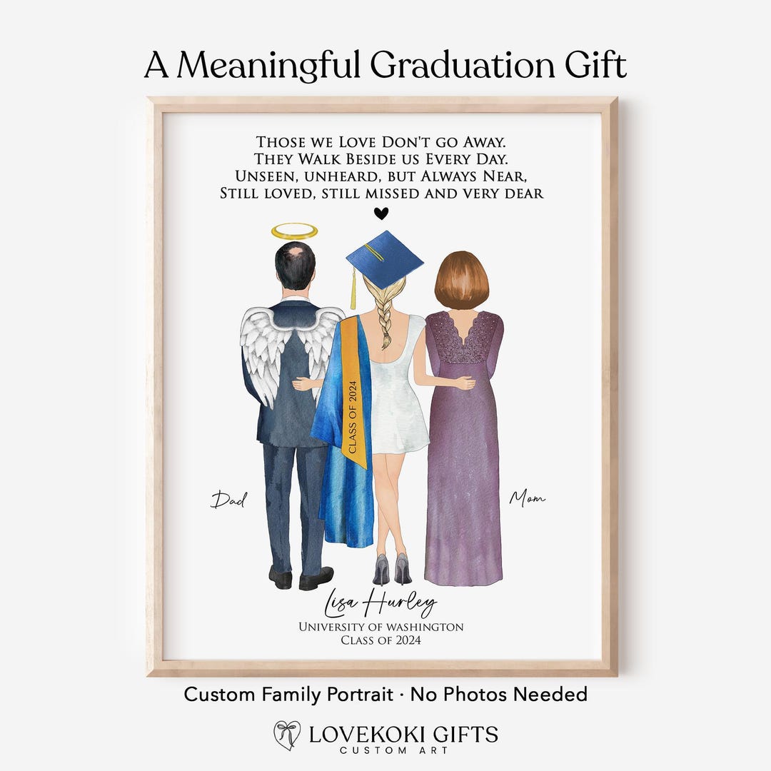 Missing Graduation Graduation Portrait for Graduate Who Lost Parents, Custom Angel Parents ...