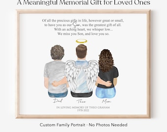 In Loving Memory of Son, Heaven Remembrance Art, Sympathy Gift for Child Loss, Memorial Keepsake
