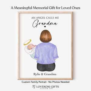 Baby Loss Memorial Gift, Grandma of an Angel Keepsake, Infant Loss Sympathy Gift, Remembrance Art