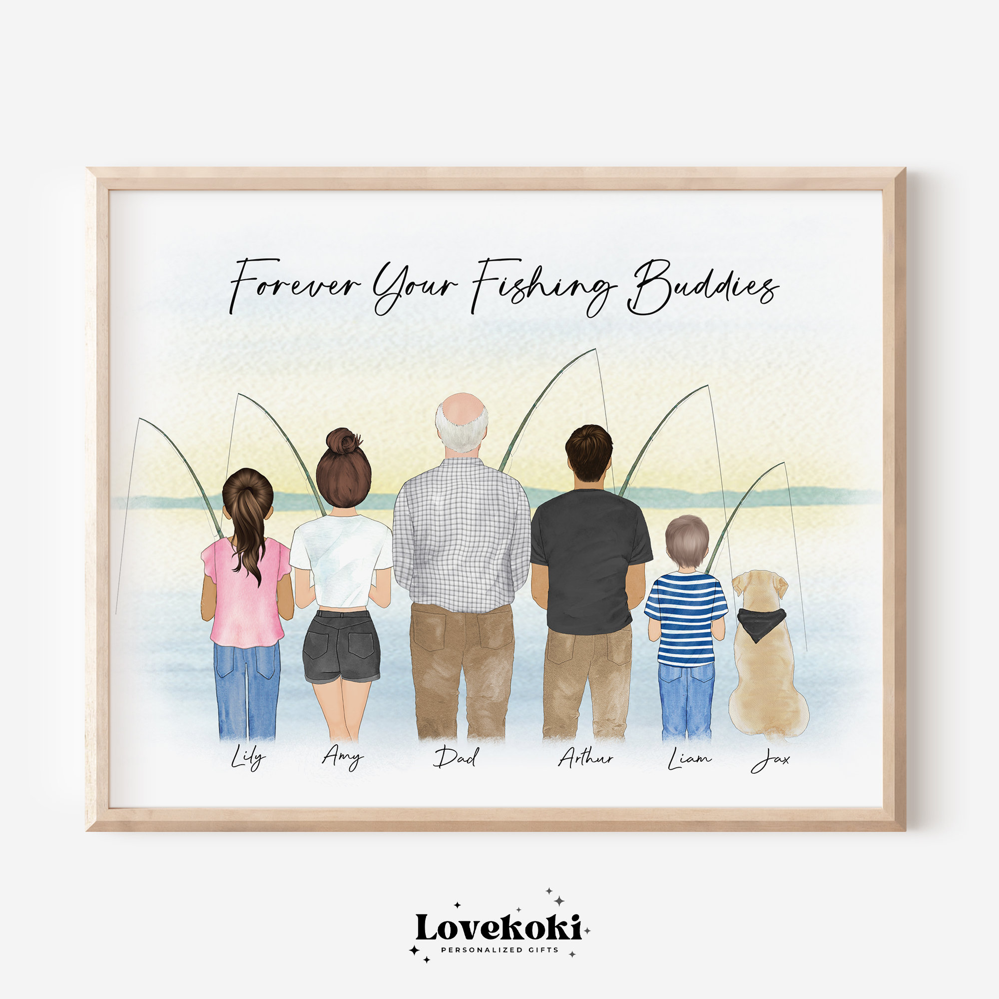 Discover Father's Day Poster, Customized for You, Fathers Day Gift for Dad Fishing, Personalized Fishing Portrait