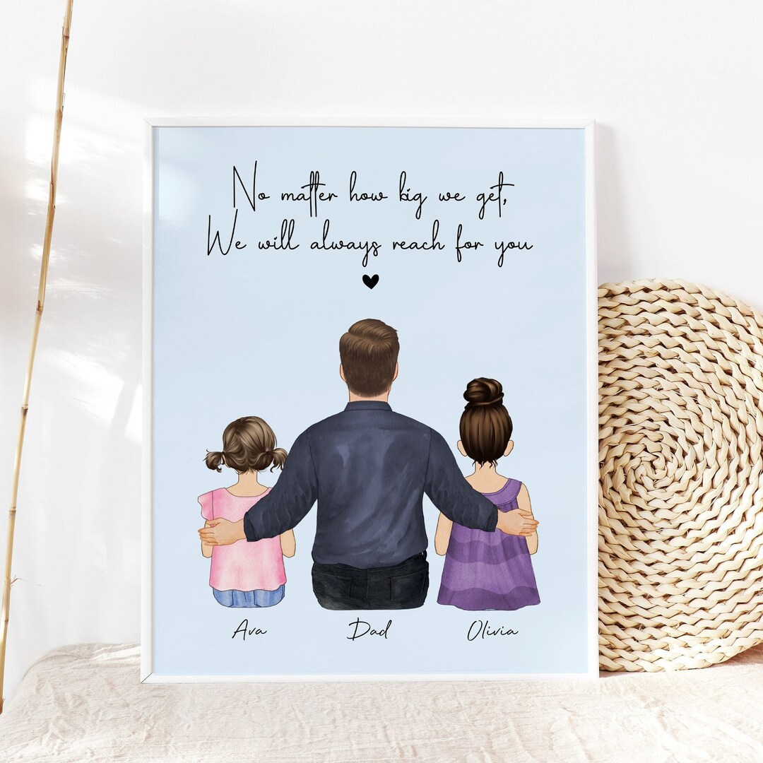 Custom Dad and Toddler Wall Art, Personalized Gift Idea From Kids ...