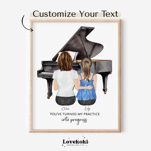 Cadeau de Noël personnalisé pour professeur de piano, cadeau de remerciement pour professeur, carte de remerciement personnalisée pour professeur, cadeau de remise des diplômes d'anniversaire pour professeur