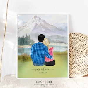 Birthday Gift for Him husband Boyfriend, Personalized Gift for Couple, Couple Print, Anniversary gift for Girlfriend Wife, Dog Family