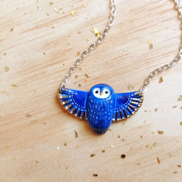 Collier pendentif chouette hibou / owl necklace pendant