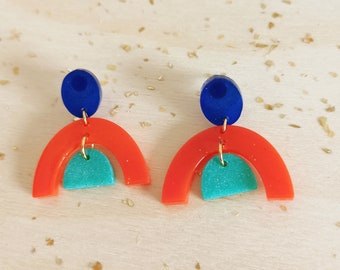 multicolored artisan earrings