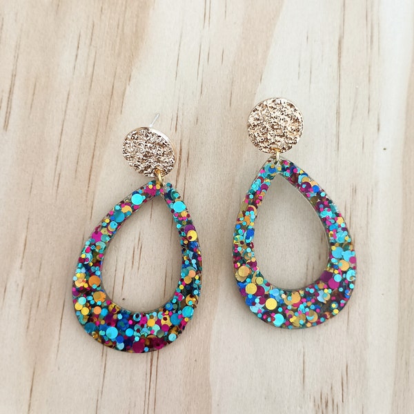 Boucles d'oreilles artisanales "Cheers" multicolores