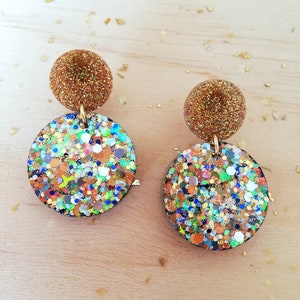 “Inca” glitter resin earrings