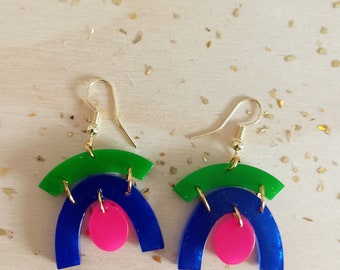 multicolored artisanal earrings - "Artsy" model