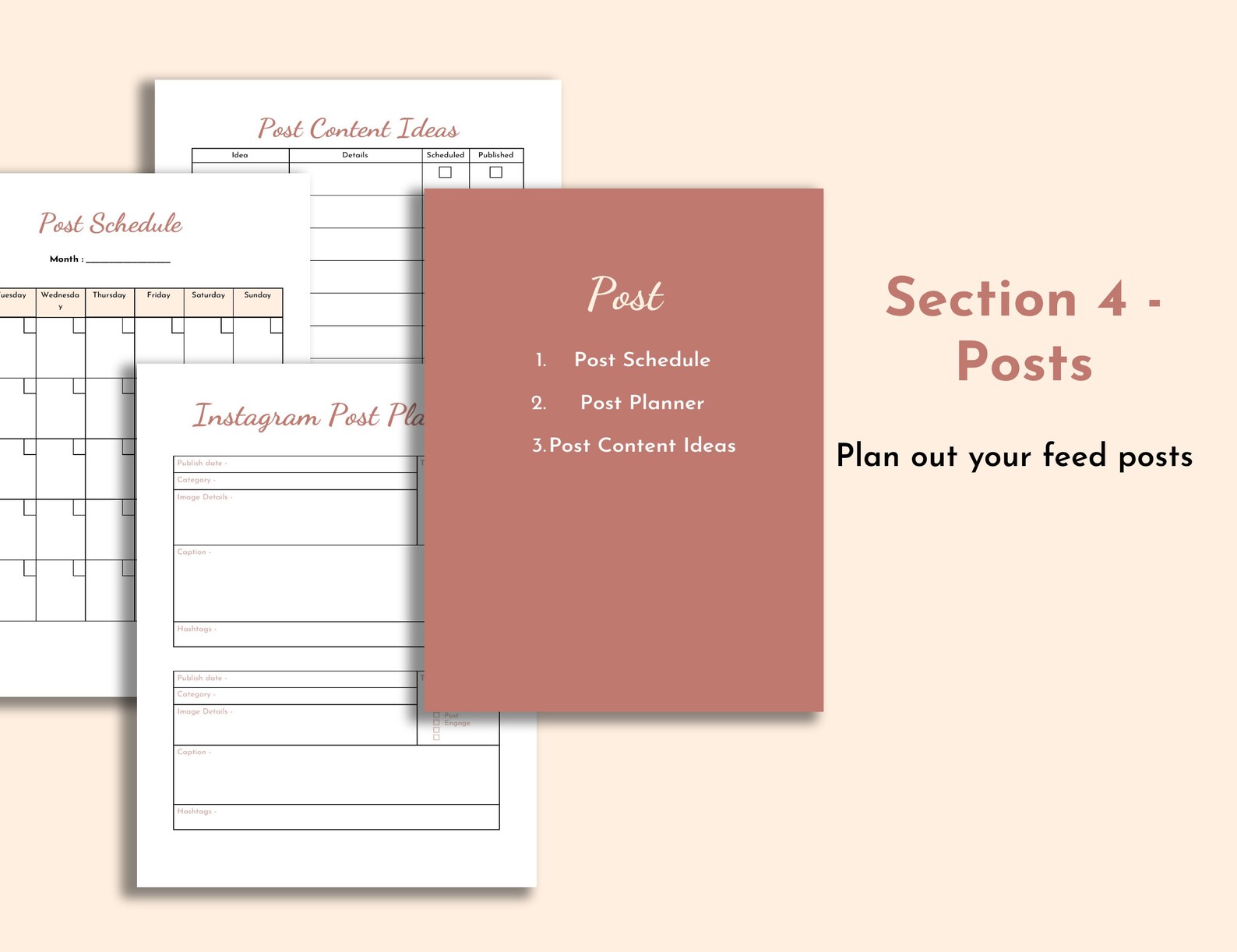 Instagram Planner Printable Instagram Planner Instagram | Etsy