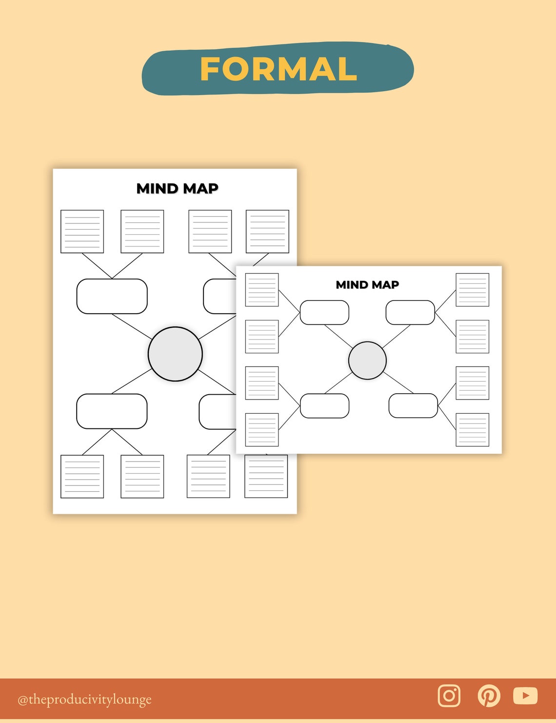 Mind Map Templates Mindmap Printable Planner, Mind Map Planning ...