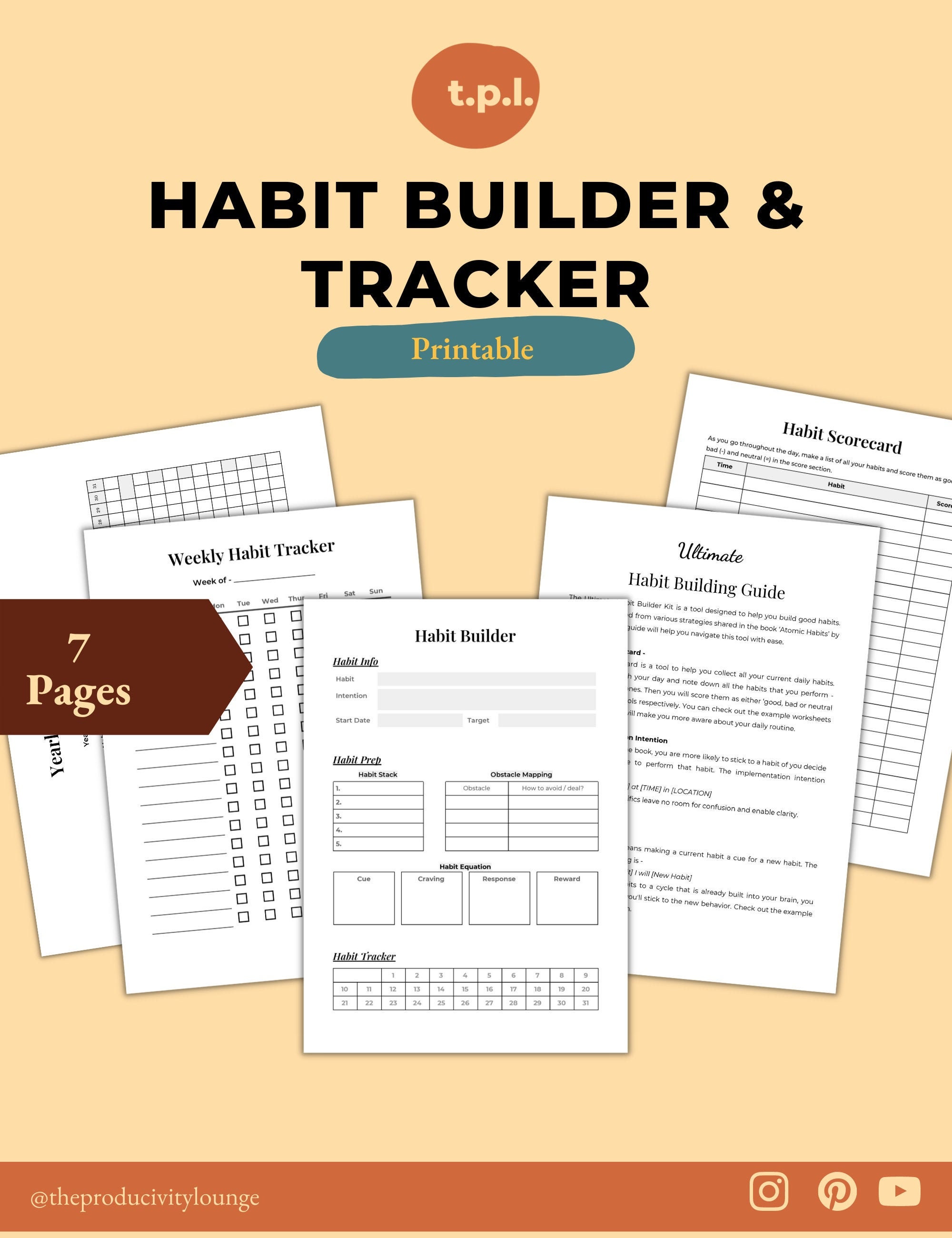 atomic habits worksheet monthly weekly yearly habit etsy israel