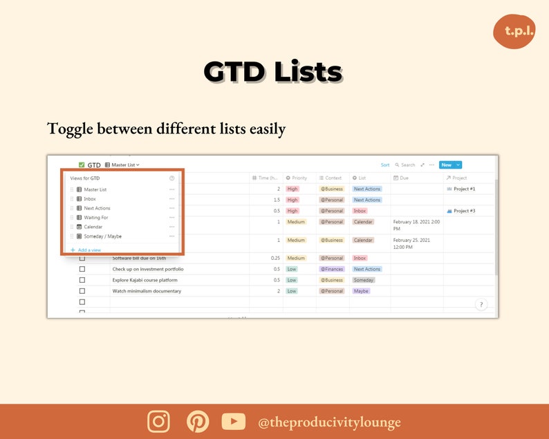 Getting Things Done Notion Template – GTD Productivity System | Notion ...