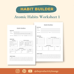 Atomic Habit Tracker Atomic Habits by James Clear Habit Worksheet Atomic Habit Tracker Atomic Habits by James Clear Habit Worksheet