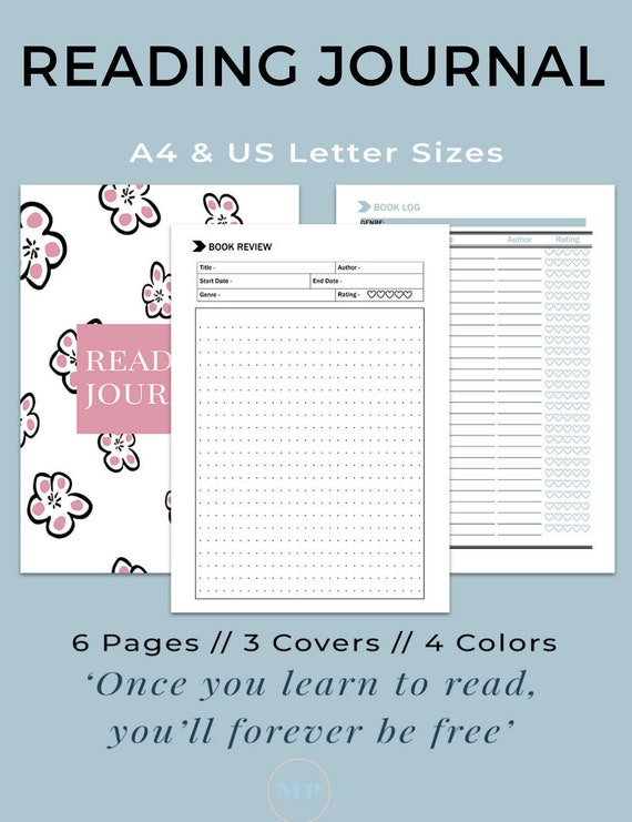 reading journal book journal book review template etsy ad book template