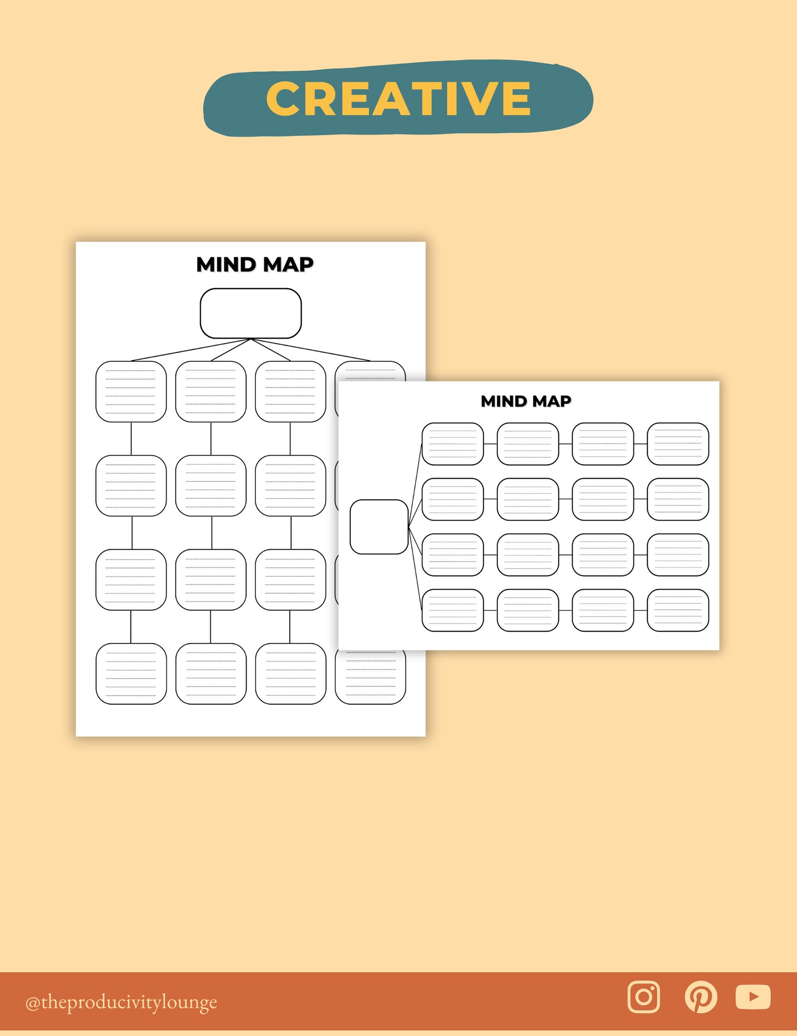 Mind Map Templates Mindmap Printable Planner, Mind Map Planning ...
