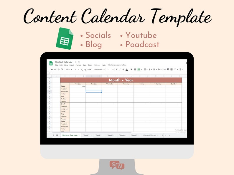 Content Calendar Template Social media content calendar ... Content Calendar Template Social media content calendar ...