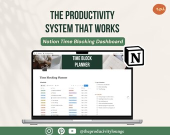Weekly & Daily Time Blocking Notion Template |  Weekly Schedule Planner for High Procutivity