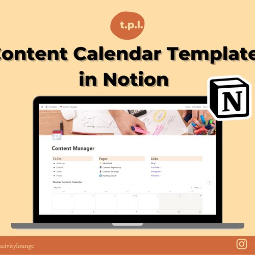 Notion Template Content Calendar System Content Management | Etsy