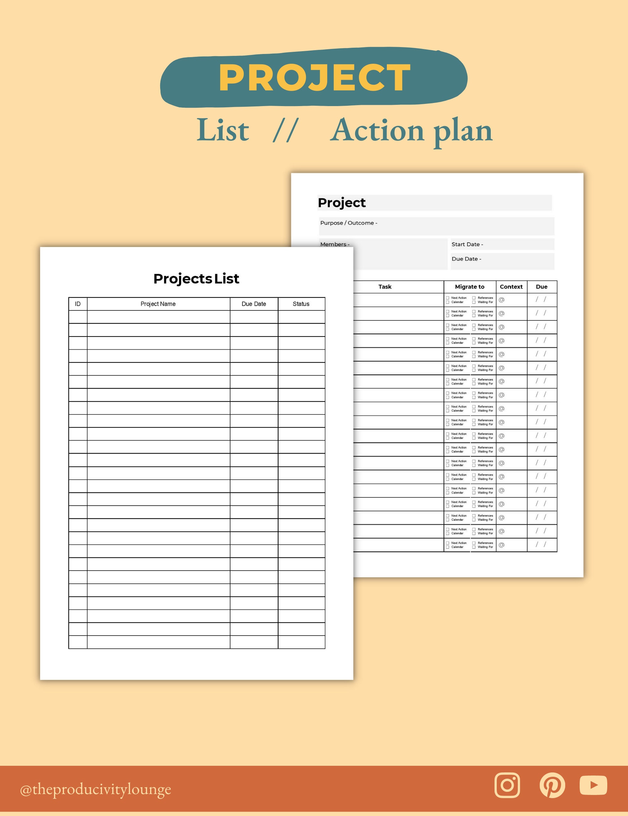 getting-things-done-gtd-printable-planner-editable-pdf-gtd-etsy