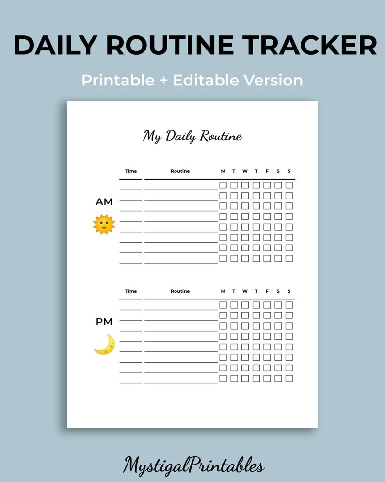 Daily Routine Planner Daily Routine Tracker Routine | Etsy