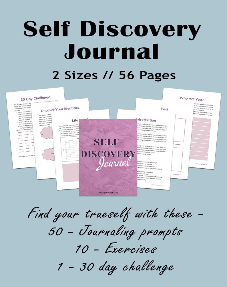Self Discovery Journal and worksheets Self Discovery | Etsy