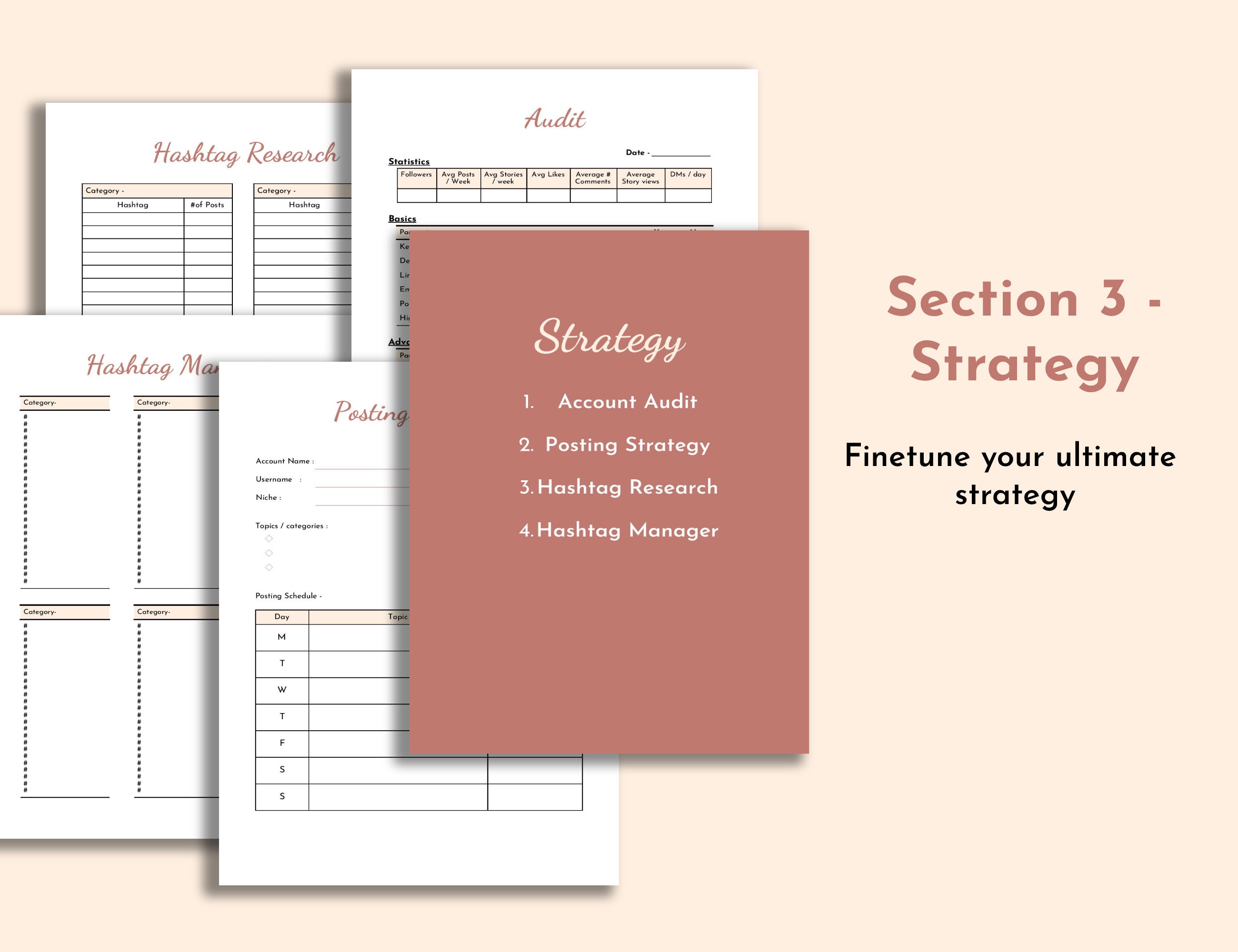 Instagram Planner Printable Instagram Planner Instagram | Etsy