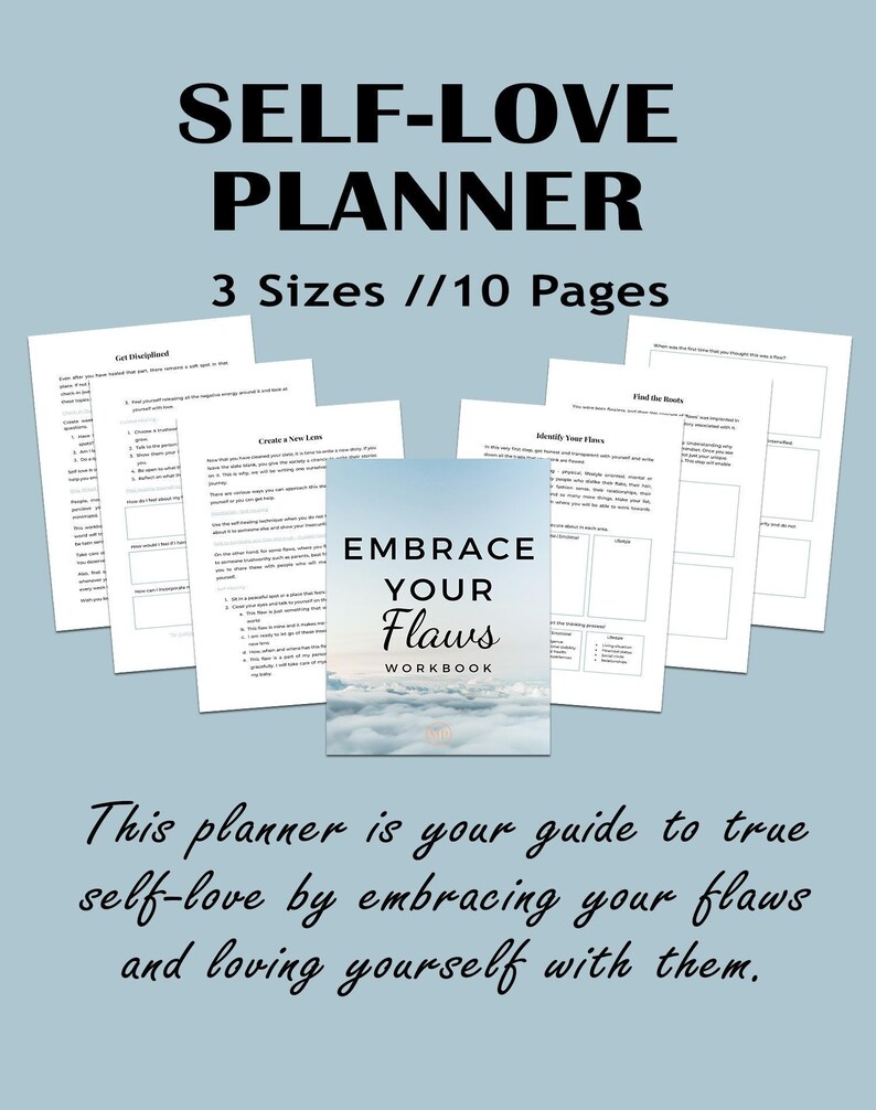 Self Love Workbook Self Love Journal Embrace Your Flaws | Etsy