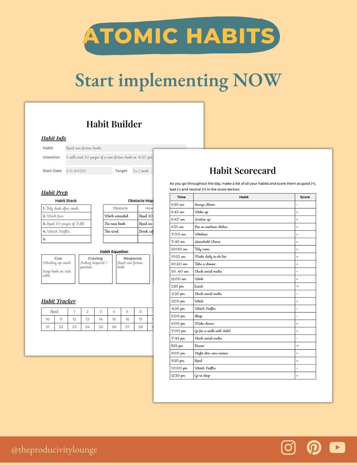 James Clear Atomic Habits Worksheets