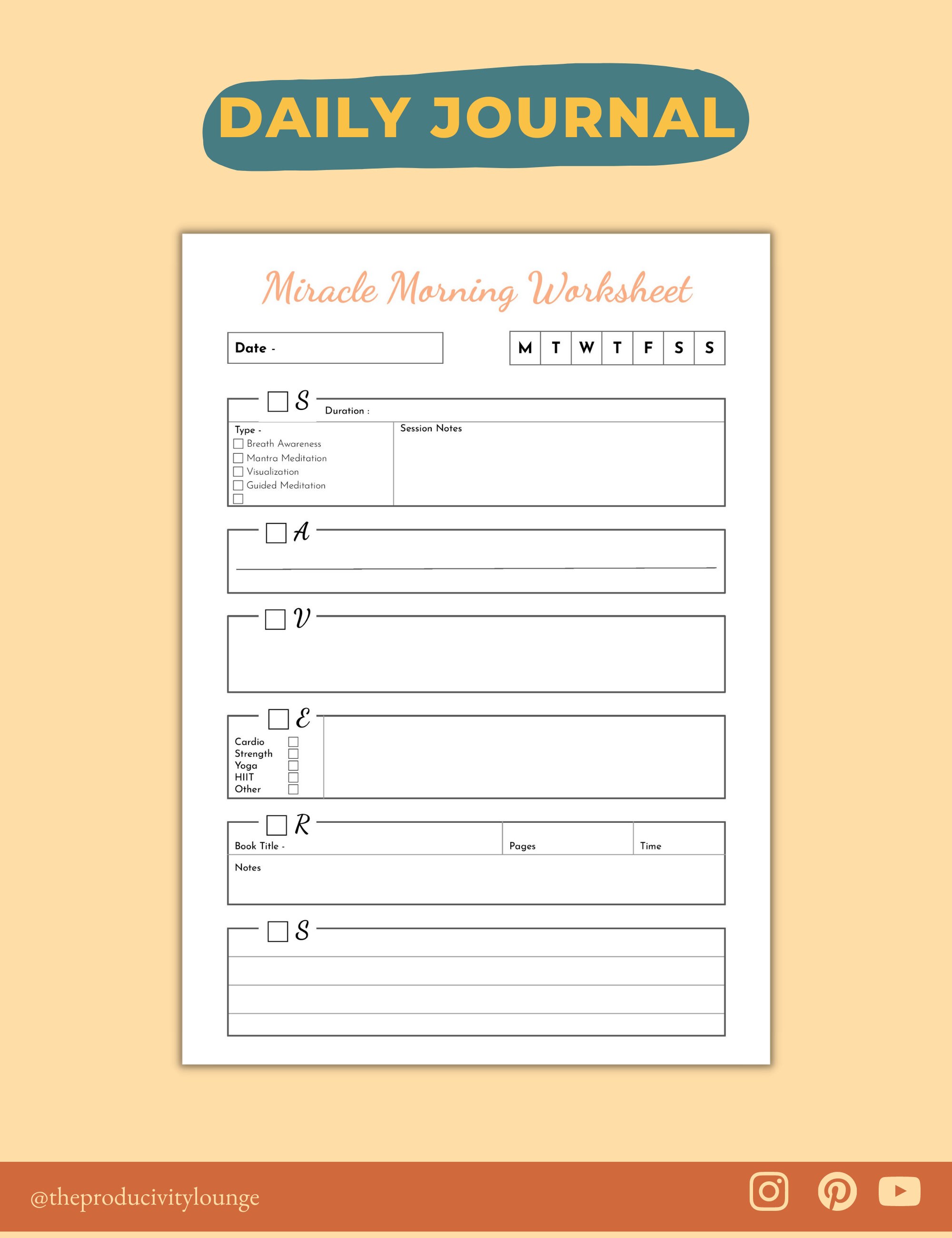 The Miracle Morning Routine Printable Miracle morning | Etsy
