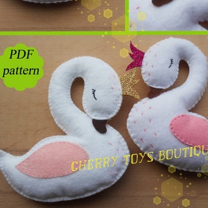 PDF Anleitungen Schwan Schwan Spielzeug Schwanenprinzessin PDF Filzanleitung Gefilzter Schwan Gefilzte Tiere PDF Anleitung Vogel Gefilzter Vogel Kinderspielzeug Kindergeschenk