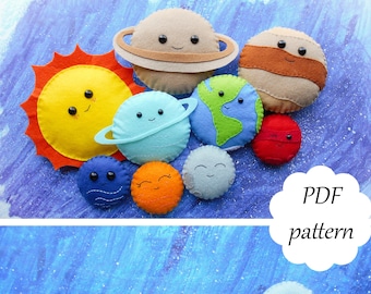 PDF pattern for women PDF planets PDF solar system Felt planets Learning Solar system