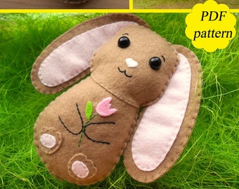 PDF pattern Easter Bunny PDF felt pattern Easter Bunny ornament Kids Easter