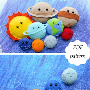 PDF pattern for women PDF planets PDF solar system Felt planets Learning Solar system