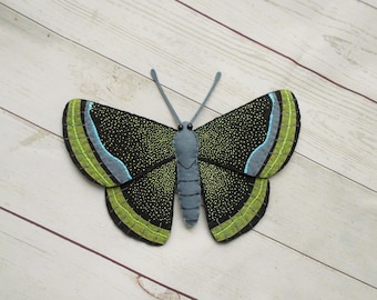 Realistic Caria Chrysame Psittacus moth from felt Felted butterfly Moth figurine Kids learning bugs Learn insects Outdoor education