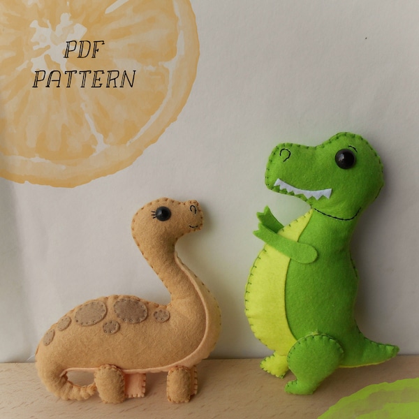 Dinosaur PDF pattern Felted dinosaur Felt dinosaur PDF felt pattern for women