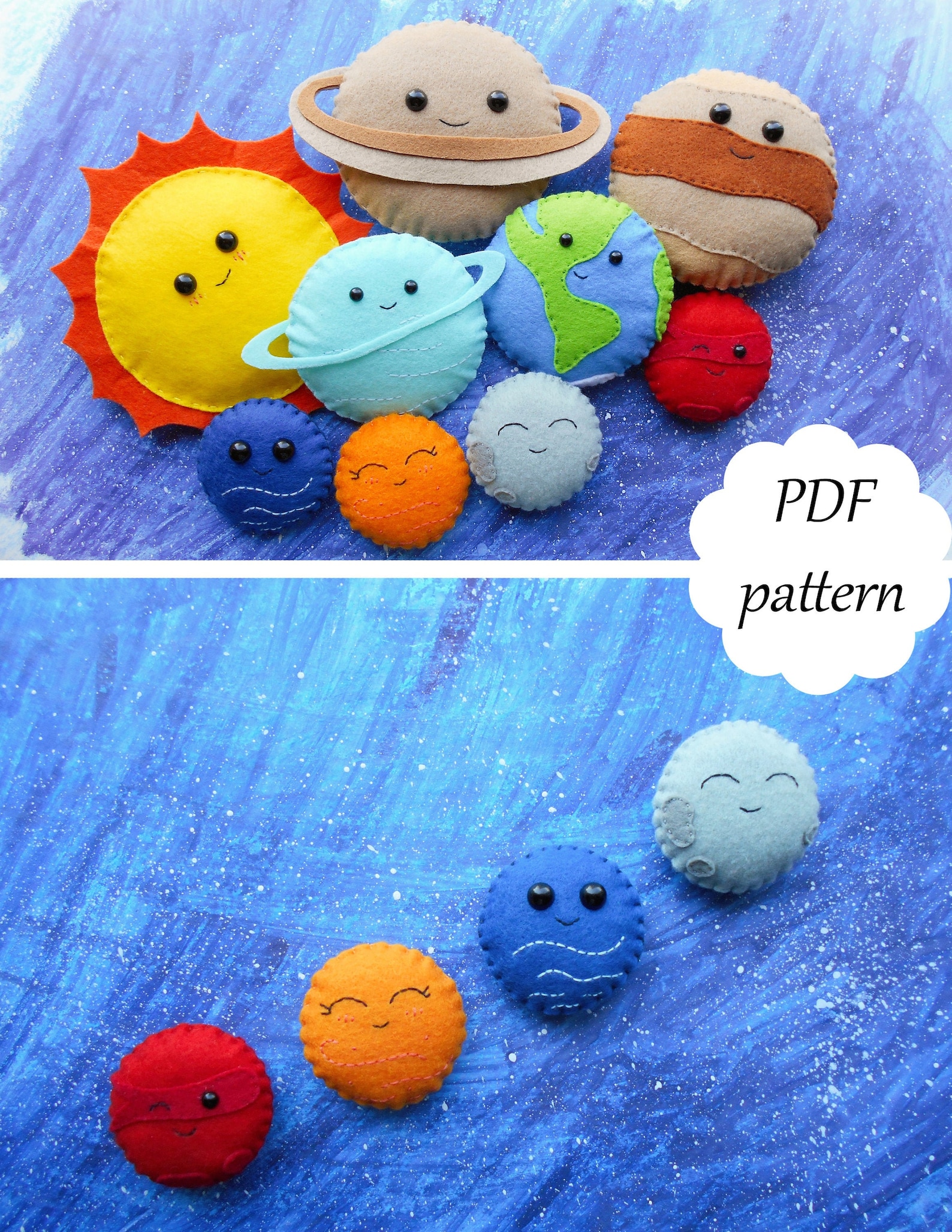 PDF Pattern for Women PDF Planets PDF Solar System Felt | Etsy