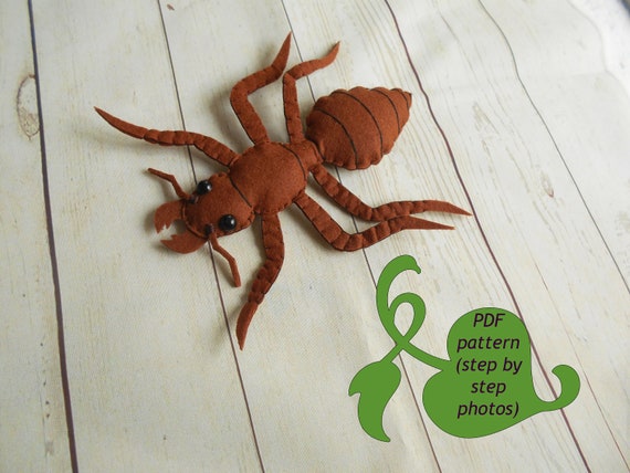PDF pattern for kids crafts Pdf sewing toys pattern pdf ant from felt Realistic ant figure from felt or plush