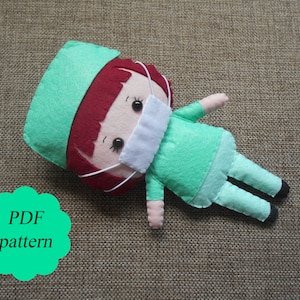 PDF Doctor pattern PDF Nurse pattern Doctor PDF pattern Doctor doll pattern Nurse doll pattern Felted doll pattern Felt doll pattern