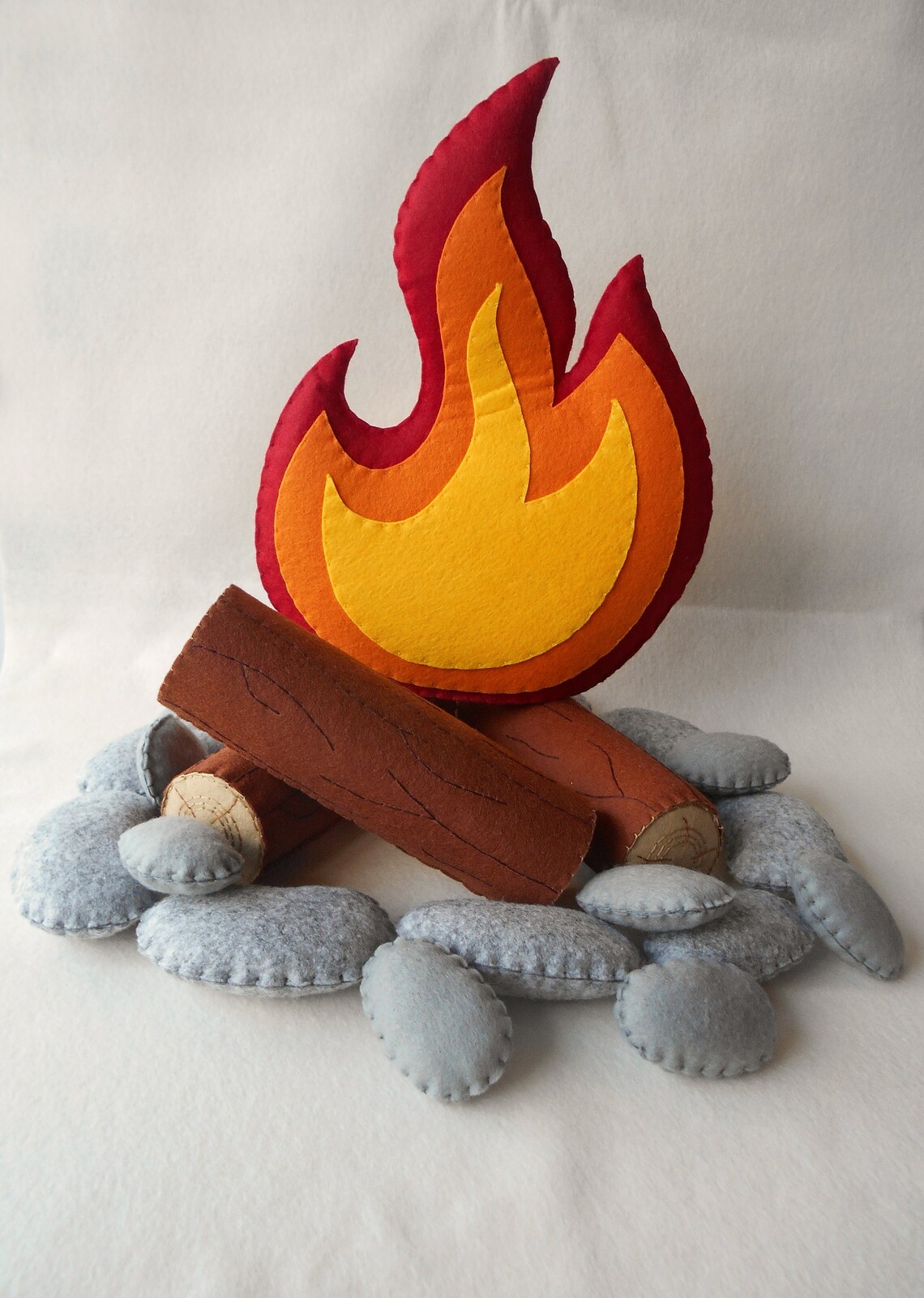 Camp fire set Play campfire Pretend play Role play Felted | Etsy