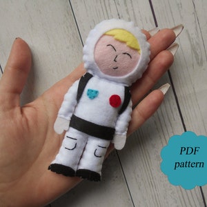 Astronaut toy Astronaut  figurine Felt Astronaut Felted Astronaut PDF Astronaut pattern PDF sewing pattern PDF felt pattern for women