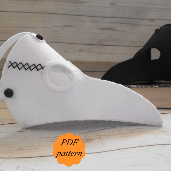 PDF felt pattern PDF sewing pattern PDF mask pattern pdf plague doctor mask pattern halloween decor pattern halloween ornament mask