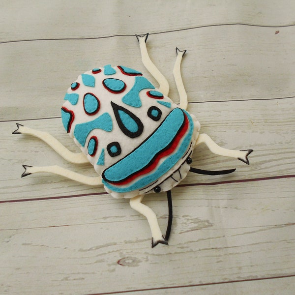 Realistic Shield Picasso bug from felt  insects figure  Felted Stinkbug Picasso bug for entomology education Kids learn insects